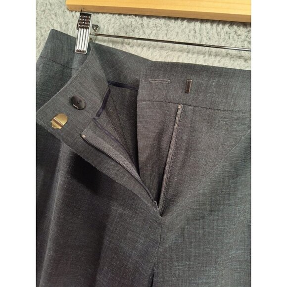 Lafayette 148 Pants Women 8 Regular Hi Rise Wide Leg Gray Wool Cotton Stretch - Picture 8 of 10